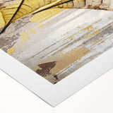 Abstract wall art design showcasing vibrant strokes in shades of blue, pink, and yellow on rolled canvas, perfect for modern decor.