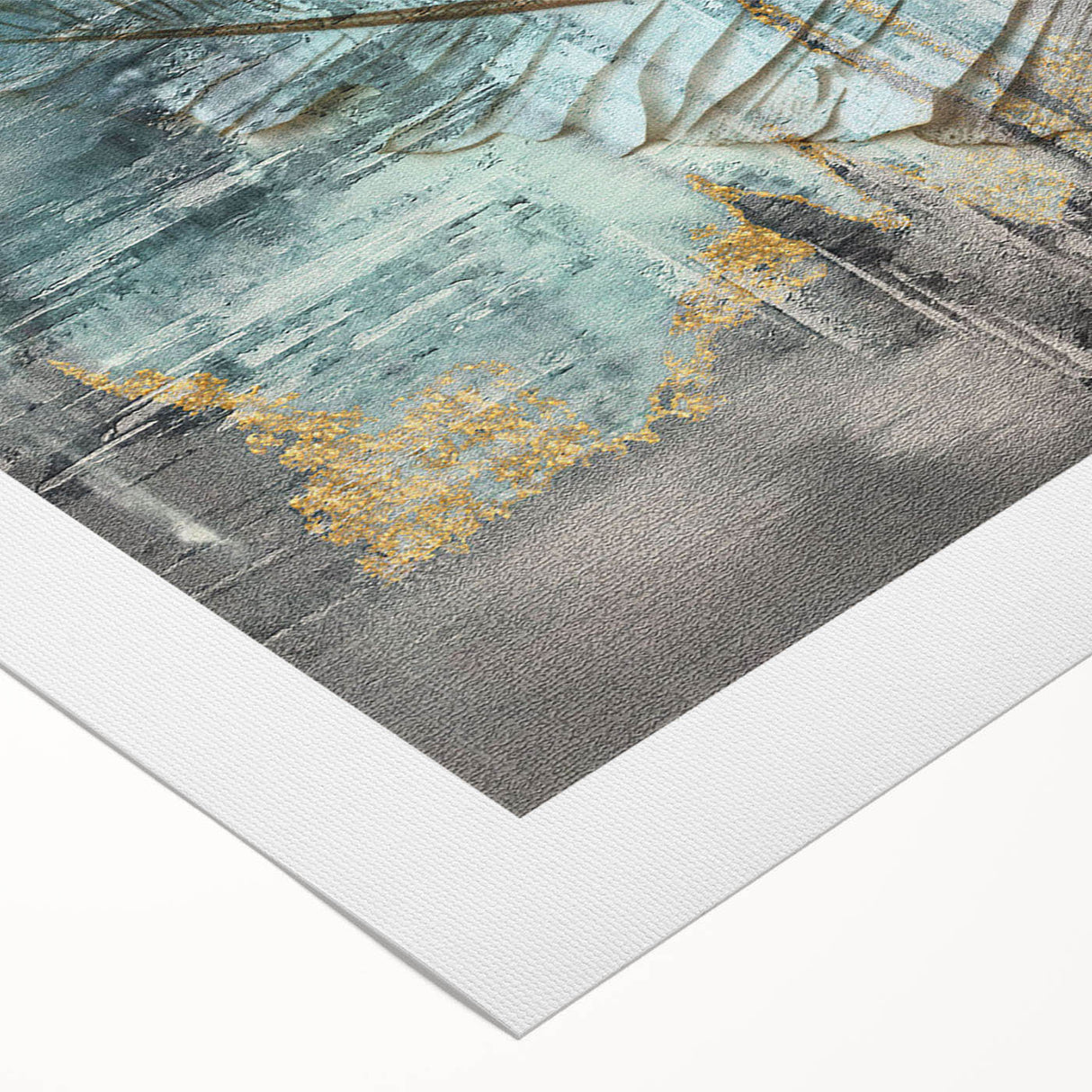 Abstract wall art print on rolled canvas showcasing vibrant strokes and lines in a colorful design, perfect for contemporary home decor.