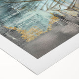Abstract wall art print on rolled canvas showcasing vibrant strokes and lines in a colorful design, perfect for contemporary home decor.
