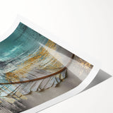Abstract wall art print showcasing vibrant strokes and lines in warm hues, perfect for modern home decor and artistic expression.