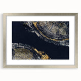 Framed wall art featuring an abstract design with colorful strokes and lines in a silver mat, perfect for modern home decor.