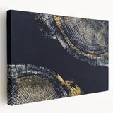 Abstract strokes and lines design wall art on stretched canvas, showcasing vibrant colors and dynamic patterns in a modern setting.