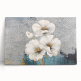 Abstract wall art featuring colorful strokes and lines on a stretched canvas, leaning against a textured wall, perfect for modern decor.