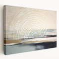 Abstract wall art showcasing vibrant strokes and lines in bold colors, presented as a stretched canvas with a side view, perfect for modern decor.