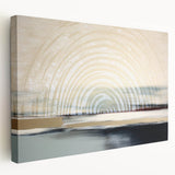 Abstract wall art showcasing vibrant strokes and lines in bold colors, presented as a stretched canvas with a side view, perfect for modern decor.