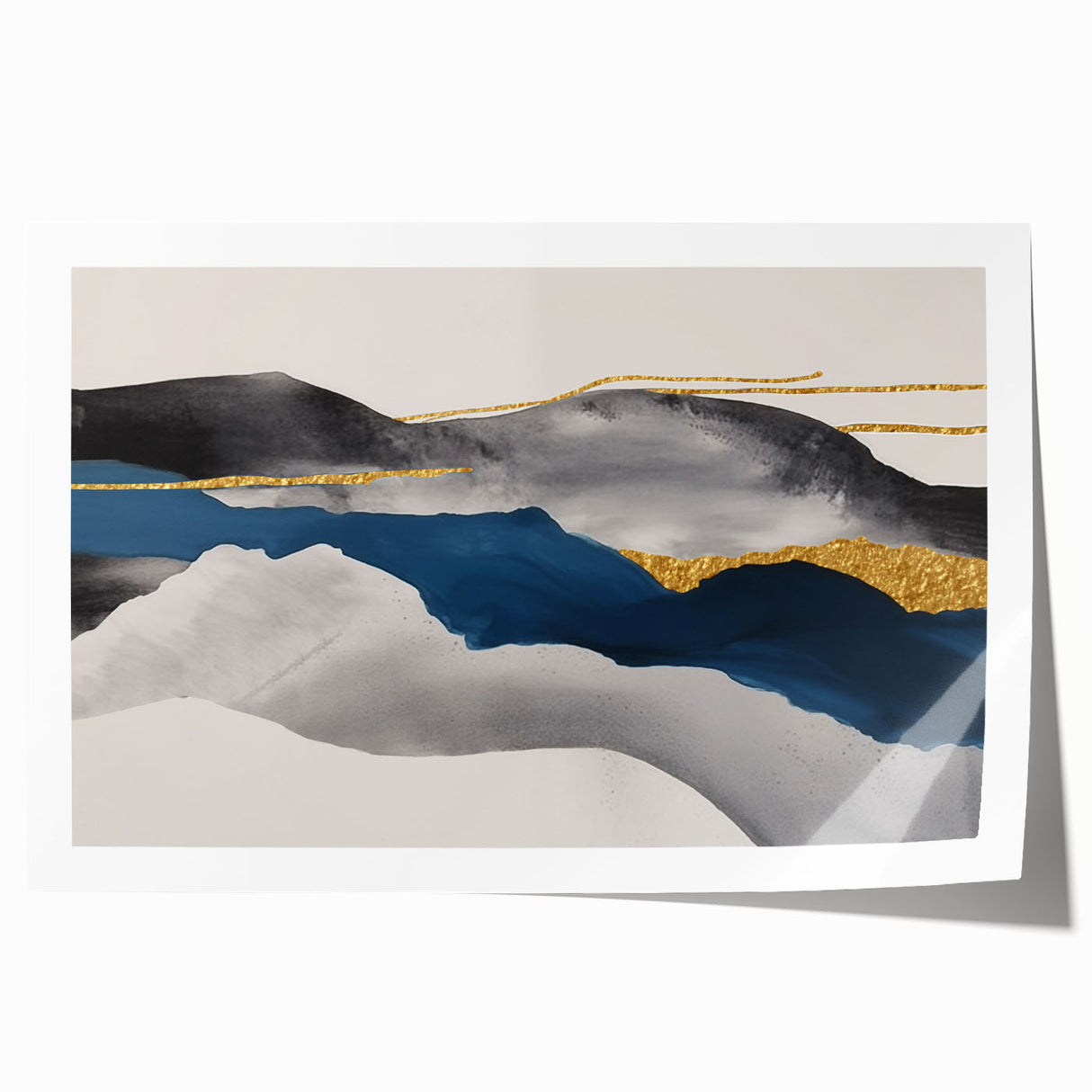 Abstract strokes and lines design wall art print in vibrant colors, rolled for easy framing, ideal for modern home decor and artistic spaces.