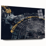 Abstract wall art featuring colorful strokes and lines on acrylic glass, showcasing a modern design ideal for contemporary home décor.