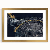 Framed abstract wall art featuring elegant strokes and lines in gold and white, perfect for modern home decor and stylish interiors.