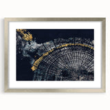 Framed abstract wall art featuring dynamic strokes and lines in silver and white colors, showcasing modern design ideal for contemporary decor.