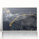 Framed abstract wall art showcasing colorful strokes and lines in a modern design, set against a white backdrop, perfect for contemporary decor.