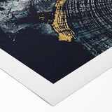 Abstract canvas art design showcasing vibrant strokes and lines in a modern color palette, perfect for contemporary home decor.