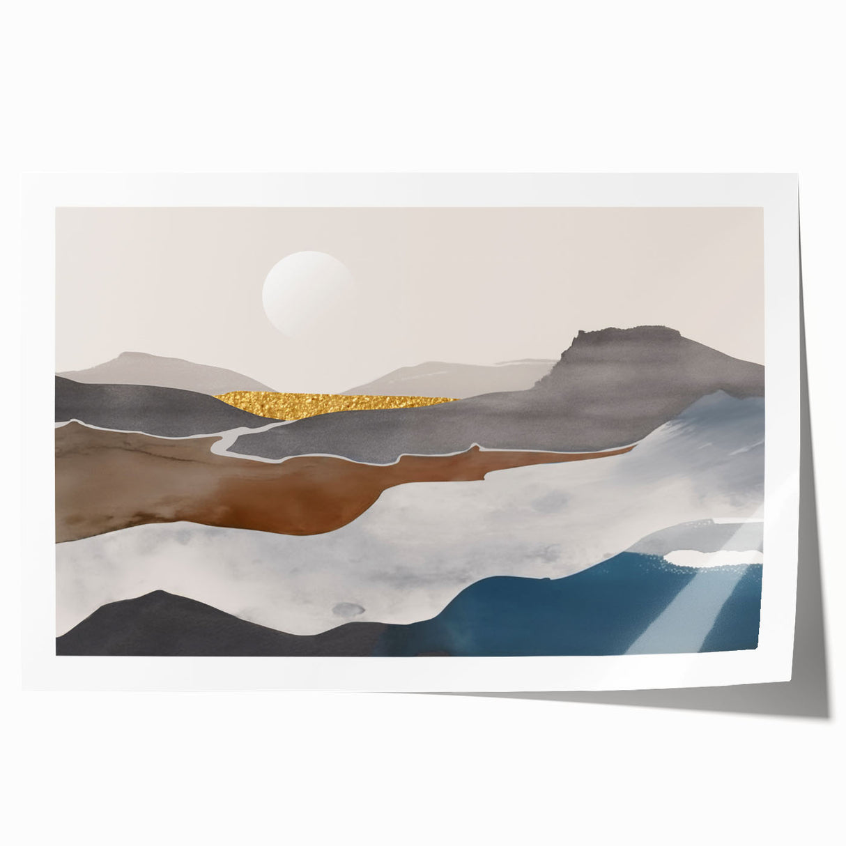 Abstract wall art print showcasing vibrant strokes and lines in bold colors, perfect for modern home decor or gallery display.