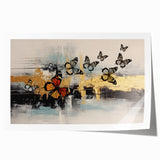 Abstract wall art featuring vibrant strokes and lines in bold colors, ideal for modern decor. Rolled print designed for easy framing.