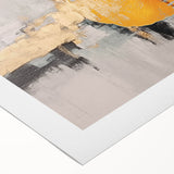 Abstract canvas wall art showcasing vibrant strokes and lines in a blend of blues and yellows, perfect for modern home decor.