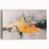 Stretched canvas wall art showcasing an abstract design with colorful strokes and lines, perfect for modern decor in living spaces.