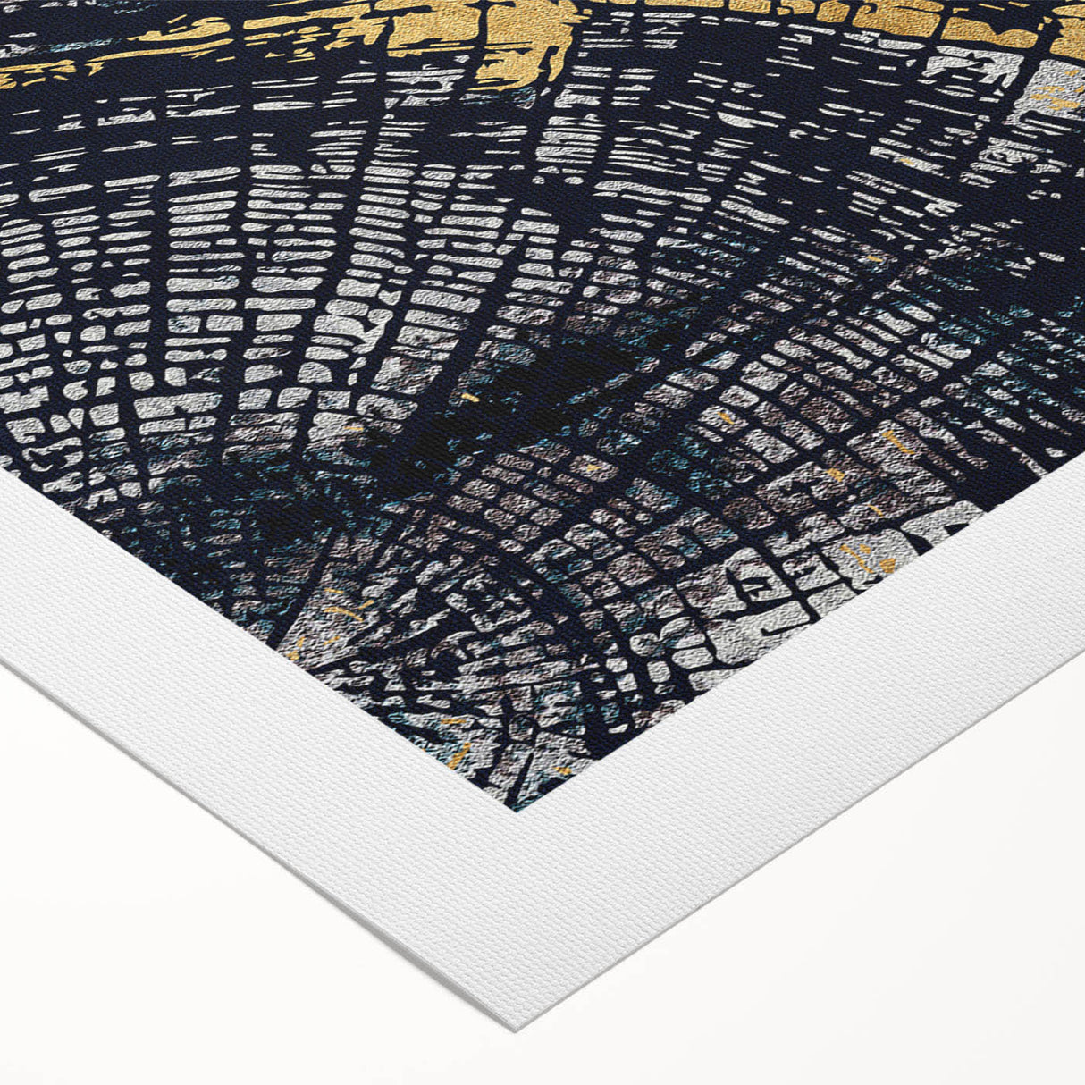 Abstract canvas art showcasing vibrant strokes and dynamic lines in an array of blue, yellow, and red hues, ideal for modern home decor and artistic expressions.