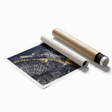 Abstract wall art design showcasing vibrant strokes and lines in shades of blue, pink, and gold, perfect for modern home decor and artistic interiors.