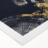 Abstract wall art featuring vibrant strokes and lines in shades of blue, orange, and yellow, showcasing a modern design ideal for contemporary decor.