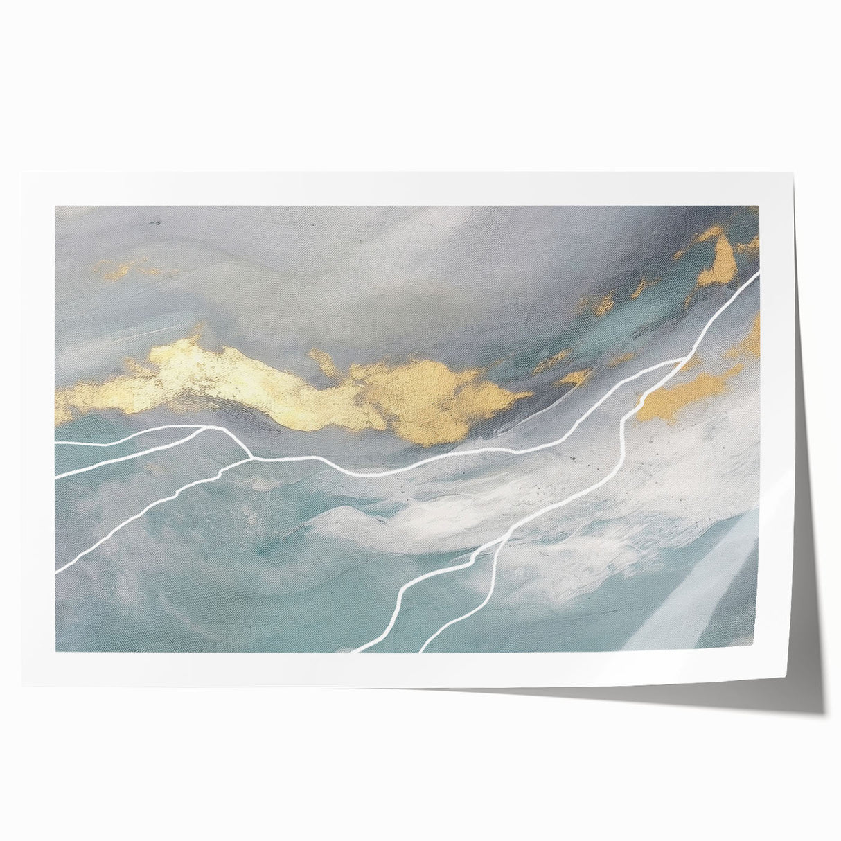 Abstract wall art print showcasing vibrant strokes and lines in a modern design, ideal for contemporary home decor or office settings.