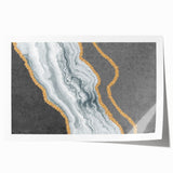 Abstract wall art print featuring colorful strokes and lines in vibrant hues of blue, orange, and yellow, ideal for modern home decor.