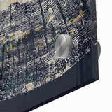 Close-up of an abstract strokes and lines wall art design featuring vibrant colors and fluid forms, showcasing a contemporary acrylic glass finish ideal for modern decor.