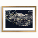 Abstract wall art featuring strokes and lines in a modern design, framed with a gold mat, perfect for contemporary home decor. The artwork adds elegance and sophistication to any space, showcasing a harmonious blend of colors and abstract shapes.