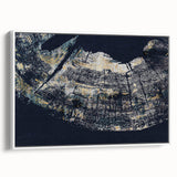 Framed wall art showcasing an abstract design with colorful strokes and lines on a white background. Perfect for modern home decor, adding a touch of elegance.