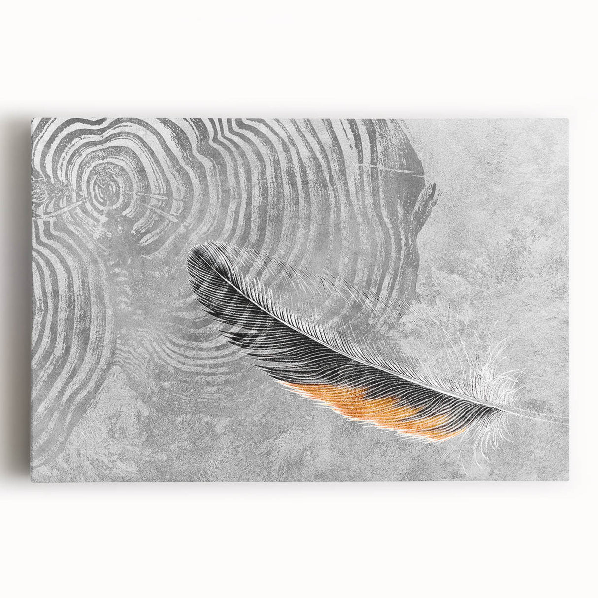Abstract canvas wall art featuring vibrant strokes and lines in blue, orange, and yellow hues, perfect for modern home decor.