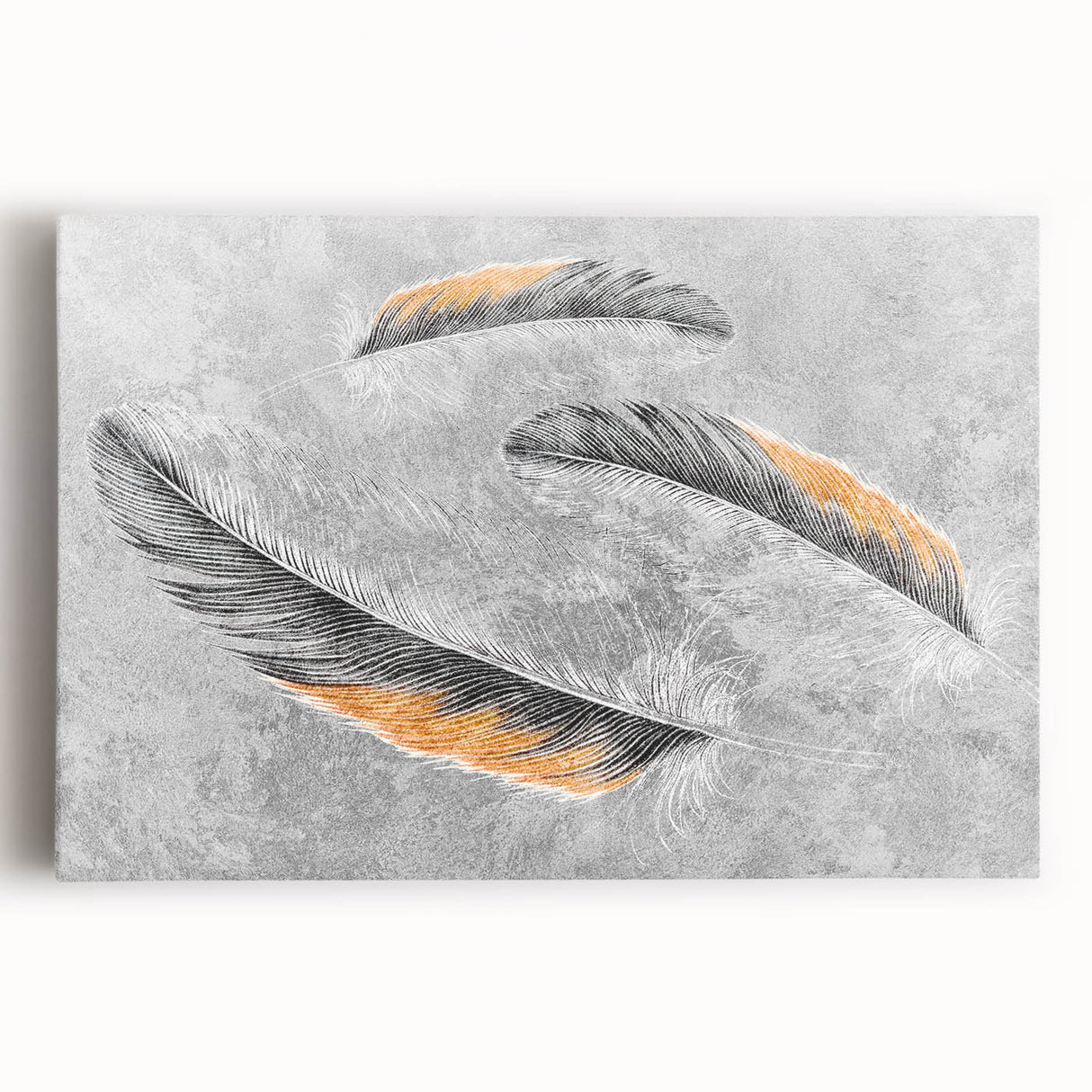 Abstract wall art featuring vibrant strokes and lines in bold hues of blue, orange, and yellow, ideal for modern interior decor.