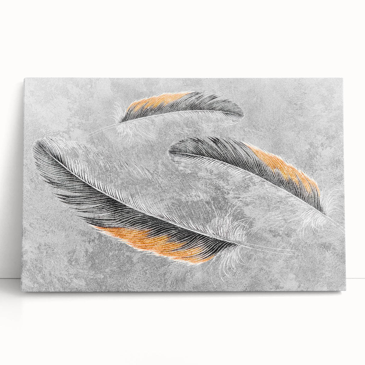 Abstract strokes and lines in vibrant colors create a modern wall art design on stretched canvas, ideal for contemporary home decor.