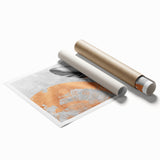 Abstract wall art print showcasing vibrant strokes and lines in various colors, designed for modern decor, rolled in a protective tube.