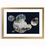 Abstract wall art featuring dynamic strokes and lines in a gold frame with a mat, ideal for modern decor and elevating any interior space.