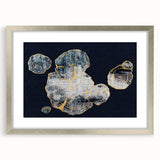 Abstract strokes and lines wall art framed in silver, showcasing a modern design with muted colors and geometric patterns, perfect for contemporary decor.