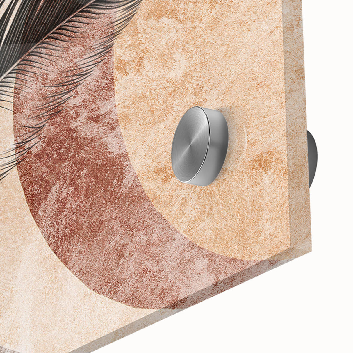 Abstract wall art design showcasing vibrant strokes and lines in an acrylic glass finish, perfect for contemporary home decor.