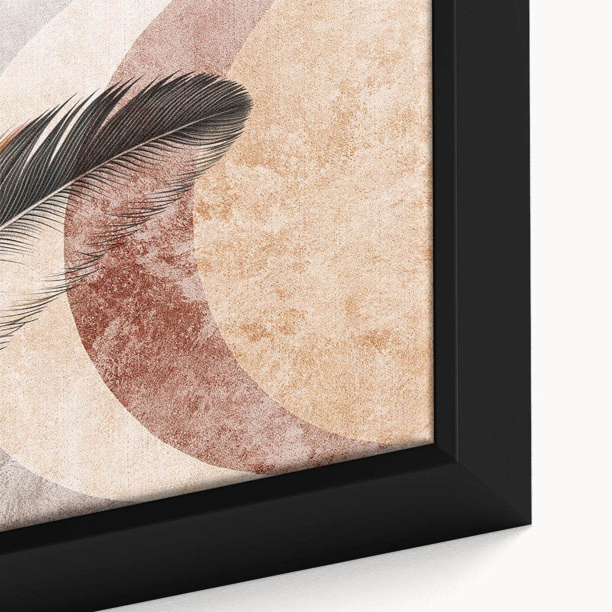 Close-up of abstract strokes and lines wall art design in vibrant colors, showcasing unique textures and details on a framed canvas.