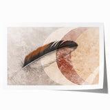 Abstract wall art print showcasing vibrant strokes and lines in shades of blue, orange, and yellow, perfect for modern home decor.