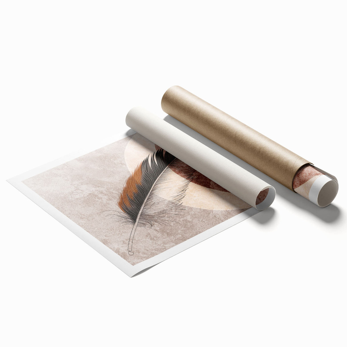 Colorful abstract strokes and lines design on rolled wall art print, showcasing vibrant hues and dynamic patterns, perfect for modern decor.