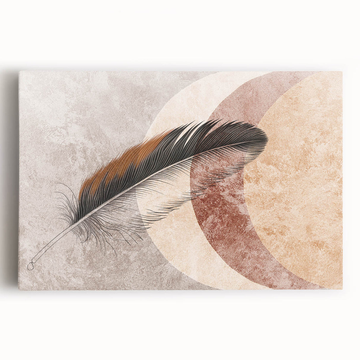 Abstract strokes and lines design in vibrant colors on stretched canvas wall art, showcasing modern artistic flair for contemporary decor.