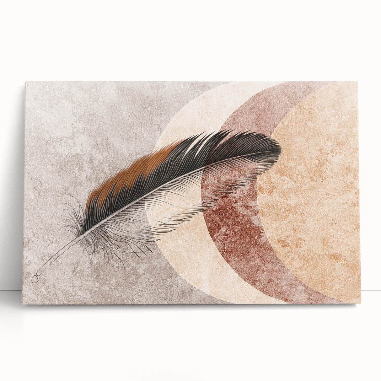 Abstract strokes and lines design on stretched canvas wall art, featuring vibrant colors and modern aesthetics, perfect for contemporary decor.