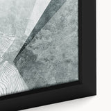 Close-up of abstract strokes and lines design on framed canvas wall art, showcasing vibrant colors and dynamic patterns perfect for modern decor.