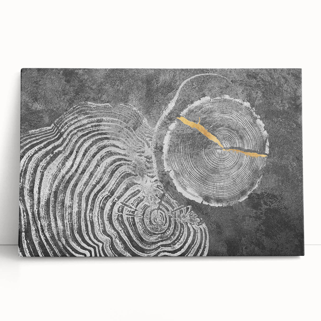 Abstract wall art print showcasing vibrant strokes and lines in shades of blue, orange, and yellow, perfect for modern home decor.
