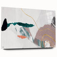 Abstract wall art featuring vibrant strokes and lines in a modern design, displayed in a side view with acrylic glass and mounted with pins, perfect for contemporary decor.