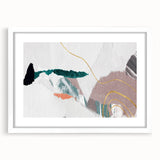 Abstract wall art featuring dynamic strokes and lines in a contemporary design, framed with a white mat, showcasing modern aesthetics perfect for home decor.