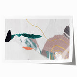 Abstract wall art print showcasing vibrant strokes and lines in blues, greens, and yellows, perfect for modern home decor. Ideal for stylish living spaces.