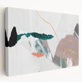 Abstract canvas wall art showcasing vibrant strokes and lines in a modern design, perfect for contemporary home decor. The stretched canvas side view highlights the artwork's depth and color variation, ideal for enhancing any living space.