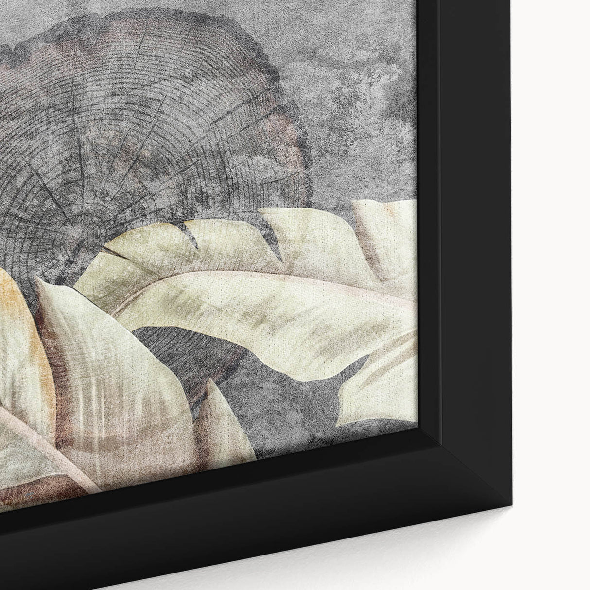 Framed close-up of abstract strokes and lines design wall art, showcasing vibrant colors and intricate textures for modern decor.