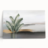 Abstract wall art featuring bold strokes and lines in vibrant colors, displayed on a stretched canvas, perfect for modern home decor.