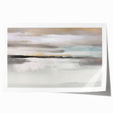 Abstract wall art print featuring colorful strokes and lines in vibrant hues of blue, orange, and yellow, perfect for modern decor.