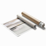 Abstract wall art print featuring vibrant strokes and lines in shades of blue, orange, and yellow, ideal for modern home décor and art enthusiasts.