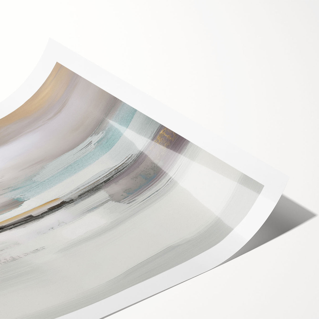 Abstract wall art print showcasing colorful strokes and lines in vibrant hues, perfect for modern decor, rolled for easy framing and display.